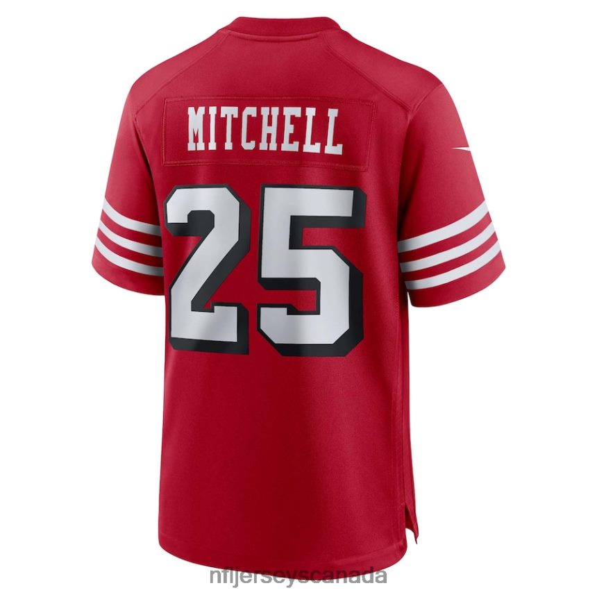 Men San Francisco 49ers Elijah Mitchell Nike Scarlet Alternate Game Jersey Clothing NFL TBXFR63652
