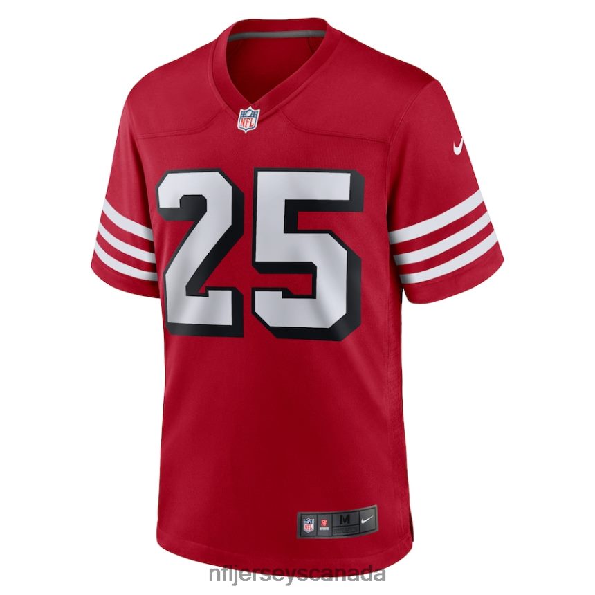 Men San Francisco 49ers Elijah Mitchell Nike Scarlet Alternate Team Game Jersey Clothing NFL TBXFR61594
