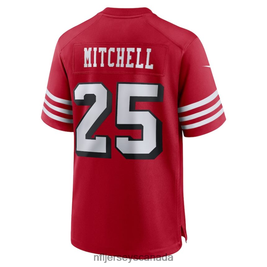 Men San Francisco 49ers Elijah Mitchell Nike Scarlet Alternate Team Game Jersey Clothing NFL TBXFR61594