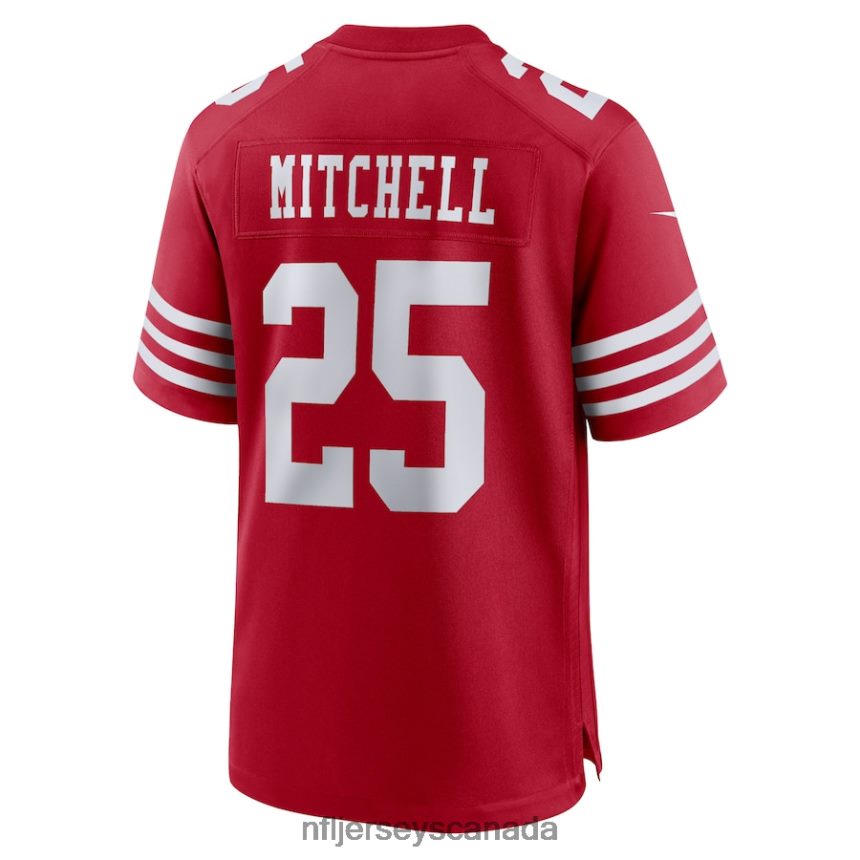 Men San Francisco 49ers Elijah Mitchell Nike Scarlet Team Player Game Jersey Clothing NFL TBXFR62150