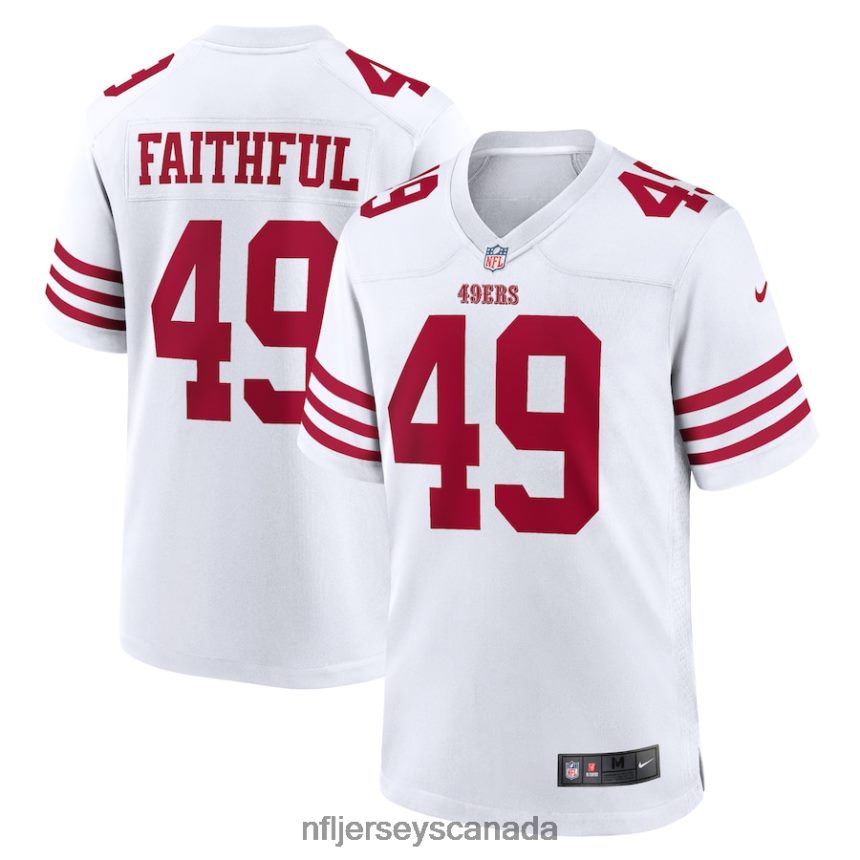 Men San Francisco 49ers Faithful 49 Nike White Player Game Jersey Clothing NFL TBXFR6409