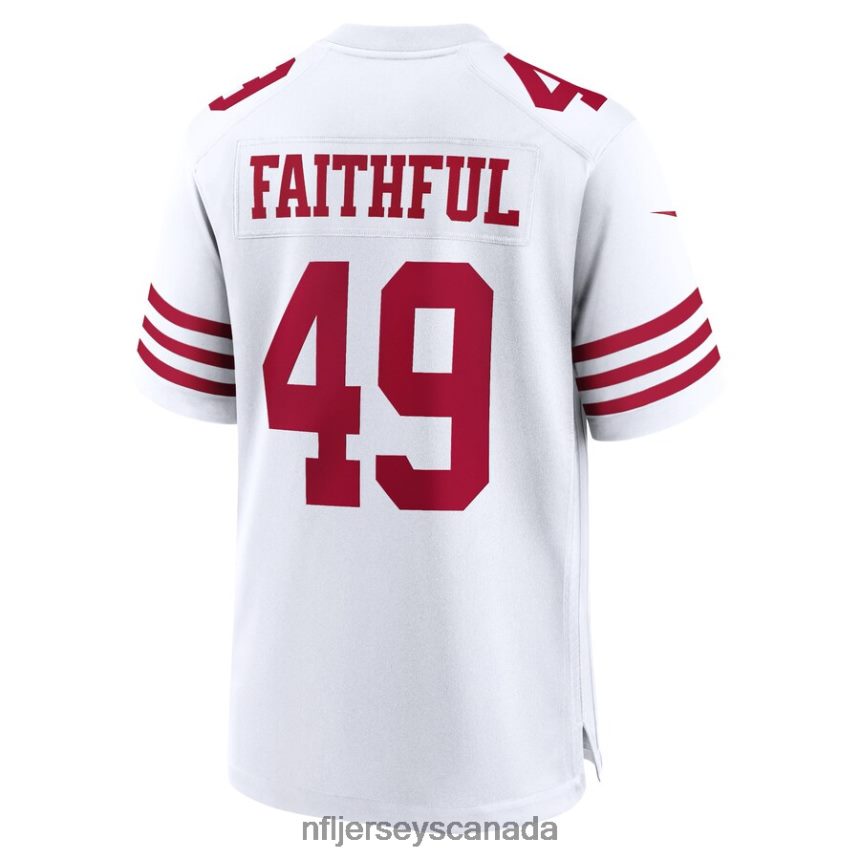 Men San Francisco 49ers Faithful 49 Nike White Player Game Jersey Clothing NFL TBXFR6409