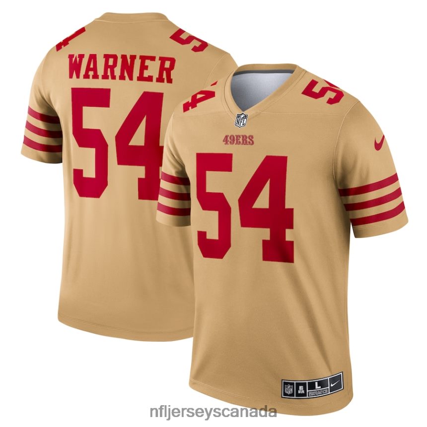 Men San Francisco 49ers Fred Warner Nike Gold Inverted Legend Jersey Clothing NFL TBXFR61027