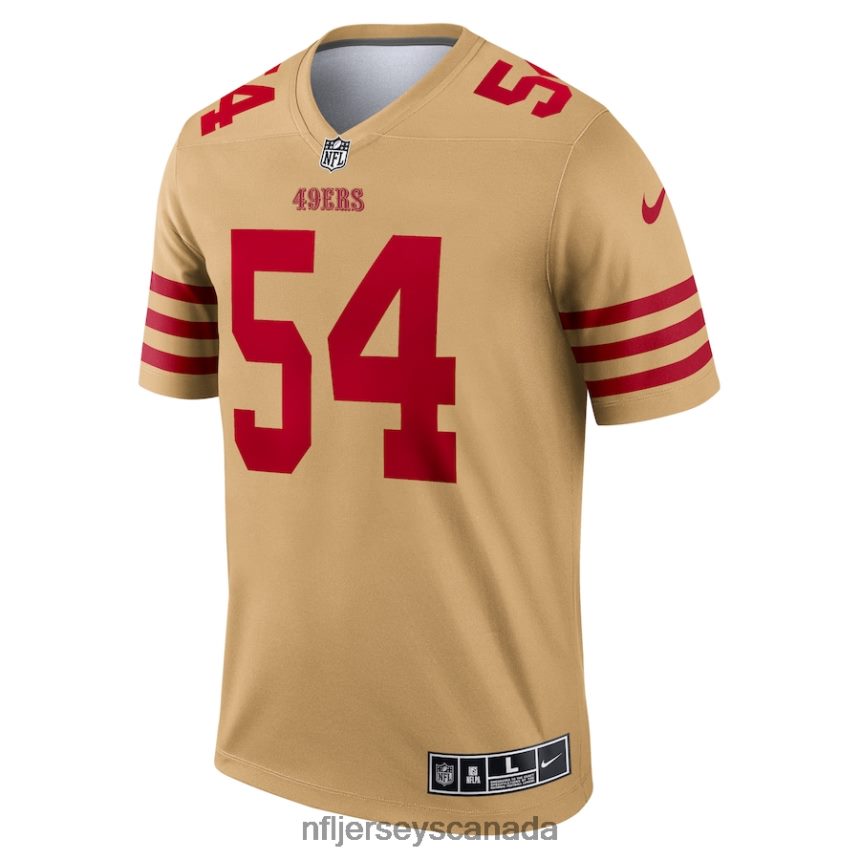 Men San Francisco 49ers Fred Warner Nike Gold Inverted Legend Jersey Clothing NFL TBXFR61027