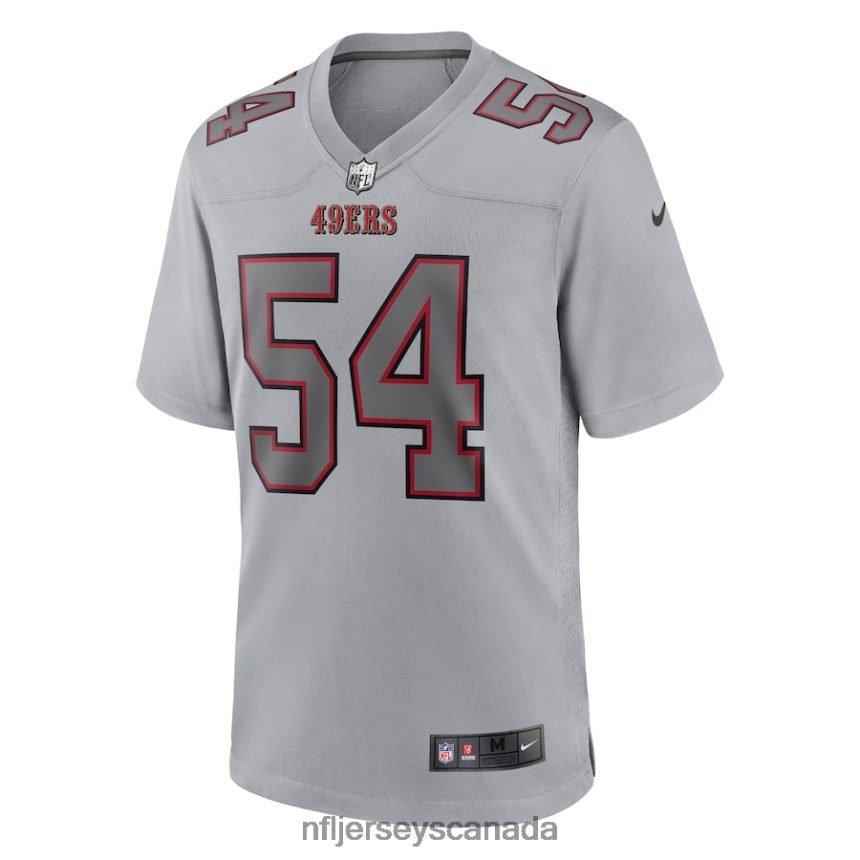 Men San Francisco 49ers Fred Warner Nike Gray Atmosphere Fashion Game Jersey Clothing NFL TBXFR63616
