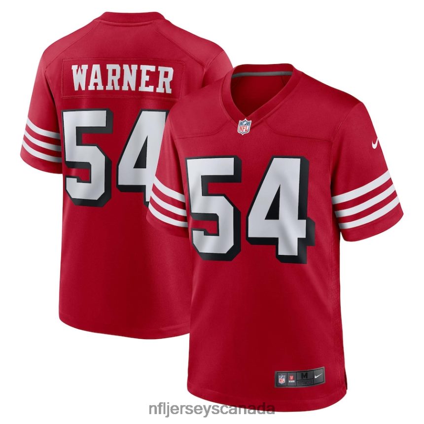 Men San Francisco 49ers Fred Warner Nike Scarlet Alternate Game Jersey Clothing NFL TBXFR6624