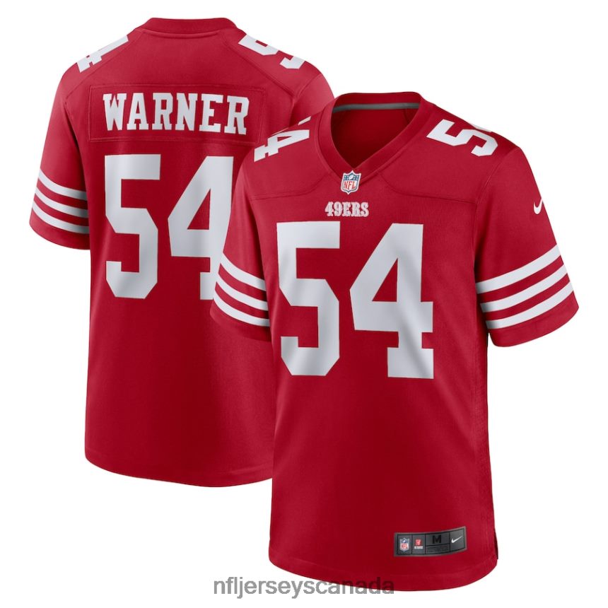 Men San Francisco 49ers Fred Warner Nike Scarlet Player Game Jersey Clothing NFL TBXFR6413