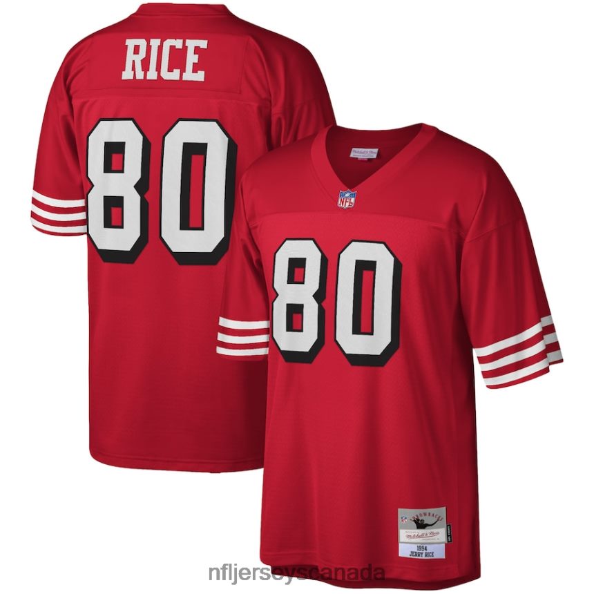 Men San Francisco 49ers Jerry Rice Mitchell  Ness Scarlet 1994 Legacy Replica Jersey Clothing NFL TBXFR61249
