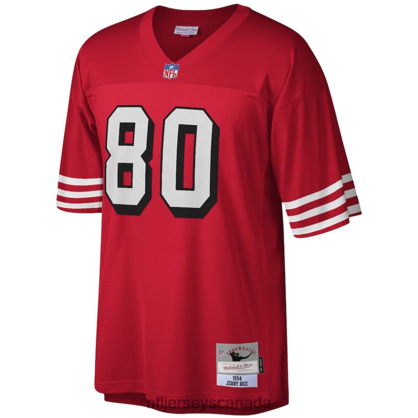 Men San Francisco 49ers Jerry Rice Mitchell  Ness Scarlet 1994 Legacy Replica Jersey Clothing NFL TBXFR61249