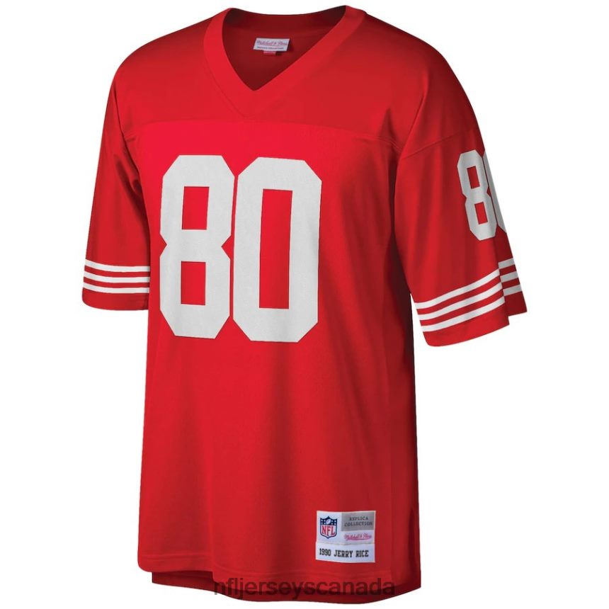 Men San Francisco 49ers Jerry Rice Mitchell  Ness Scarlet Big  Tall 1990 Retired Player Replica Jersey Clothing NFL TBXFR61000