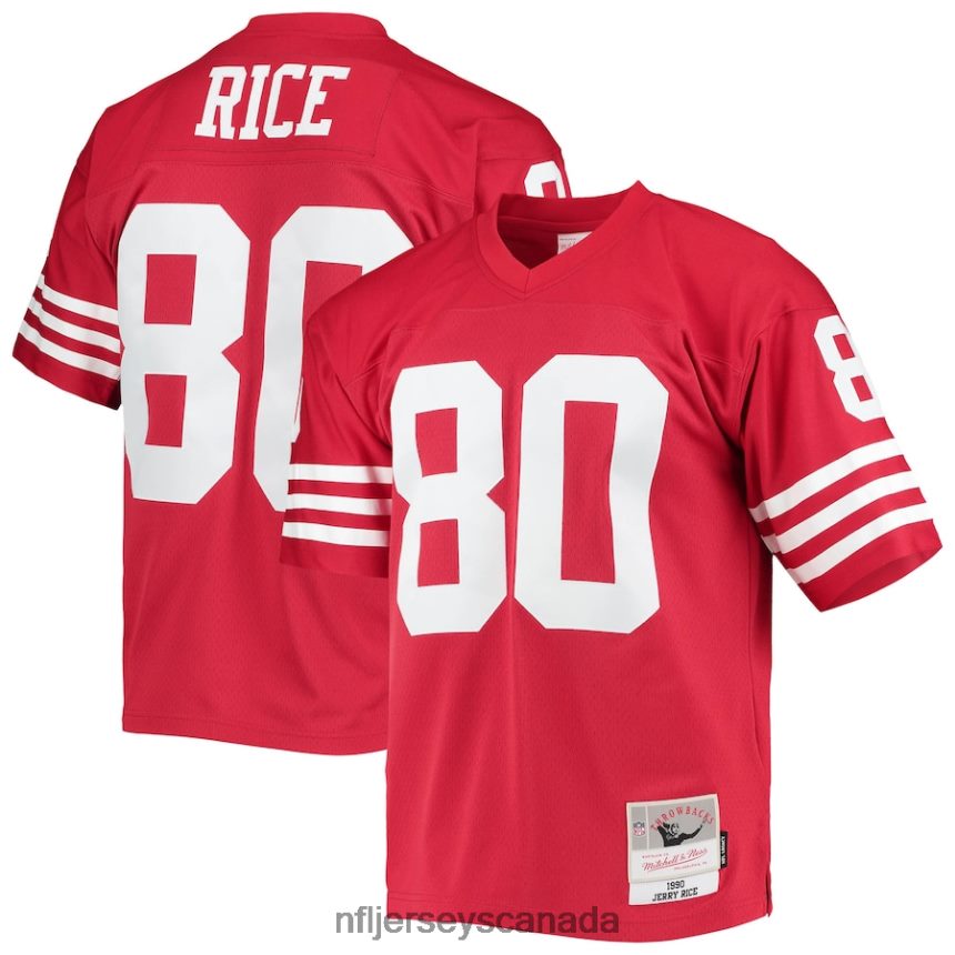 Men San Francisco 49ers Jerry Rice Mitchell  Ness Scarlet Legacy Replica Jersey Clothing NFL TBXFR6641