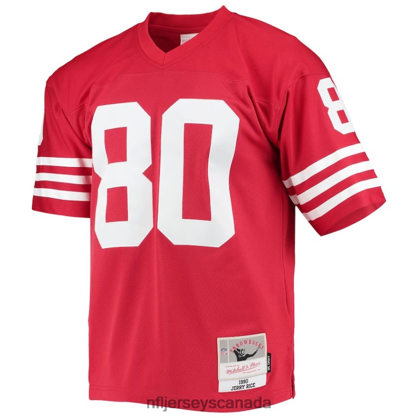 Men San Francisco 49ers Jerry Rice Mitchell  Ness Scarlet Legacy Replica Jersey Clothing NFL TBXFR6641
