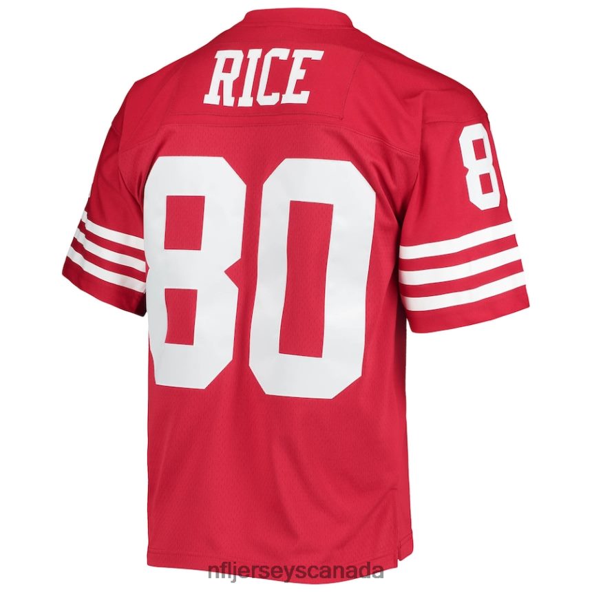 Men San Francisco 49ers Jerry Rice Mitchell  Ness Scarlet Legacy Replica Jersey Clothing NFL TBXFR6641