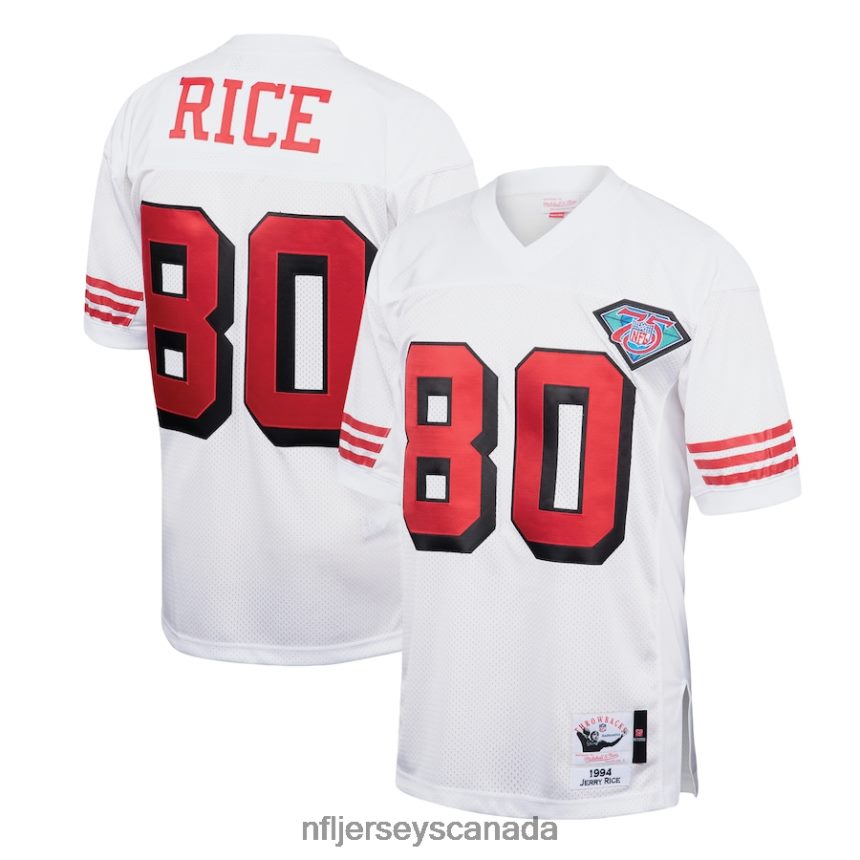 Men San Francisco 49ers Jerry Rice Mitchell  Ness White 1994 Authentic Throwback Retired Player Jersey Clothing NFL TBXFR6928