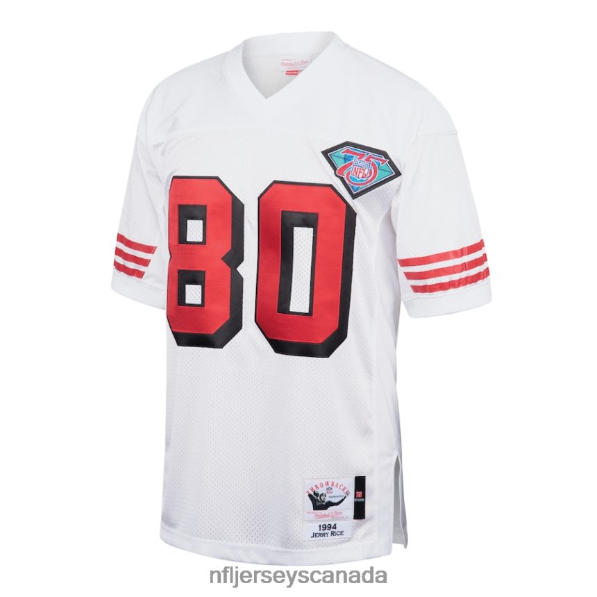 Men San Francisco 49ers Jerry Rice Mitchell  Ness White 1994 Authentic Throwback Retired Player Jersey Clothing NFL TBXFR6928