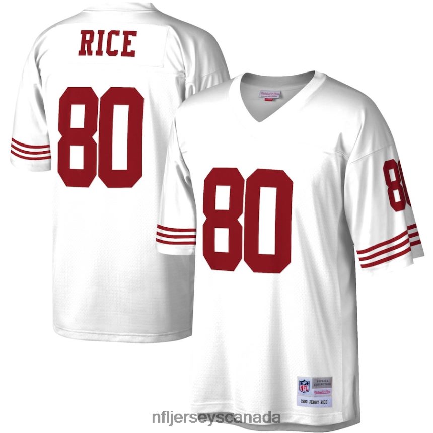 Men San Francisco 49ers Jerry Rice Mitchell  Ness White Legacy Replica Jersey Clothing NFL TBXFR62364