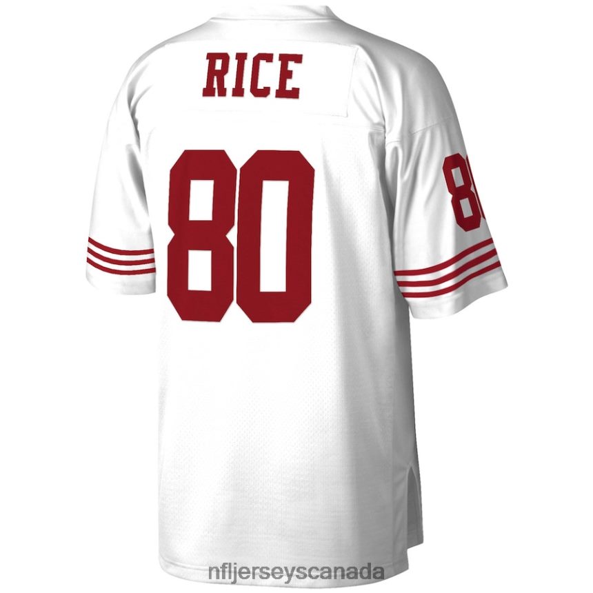 Men San Francisco 49ers Jerry Rice Mitchell  Ness White Legacy Replica Jersey Clothing NFL TBXFR62364