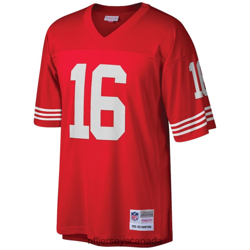 Men San Francisco 49ers Joe Montana Mitchell  Ness Scarlet Big  Tall 1990 Retired Player Replica Jersey Clothing NFL TBXFR61054