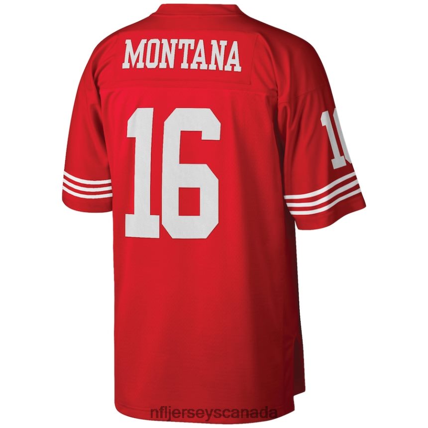 Men San Francisco 49ers Joe Montana Mitchell  Ness Scarlet Big  Tall 1990 Retired Player Replica Jersey Clothing NFL TBXFR61054