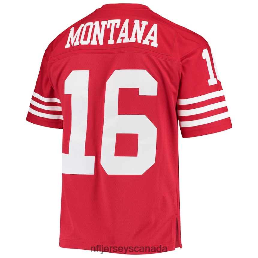 Men San Francisco 49ers Joe Montana Mitchell  Ness Scarlet Legacy Replica Jersey Clothing NFL TBXFR61355