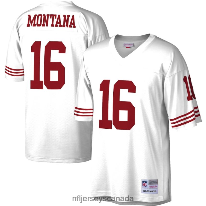 Men San Francisco 49ers Joe Montana Mitchell  Ness White Legacy Replica Jersey Clothing NFL TBXFR61287