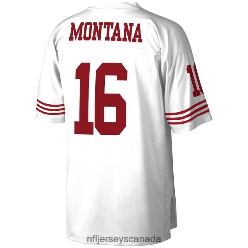 Men San Francisco 49ers Joe Montana Mitchell  Ness White Legacy Replica Jersey Clothing NFL TBXFR61287