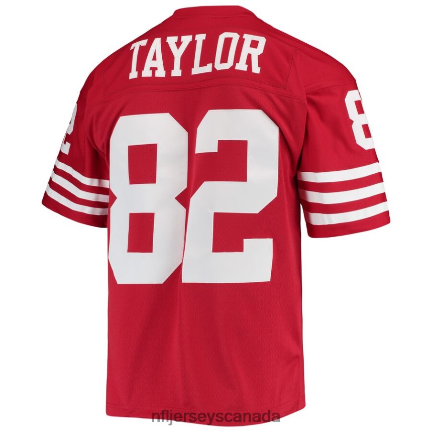 Men San Francisco 49ers John Taylor Mitchell  Ness Scarlet 1990 Legacy Replica Jersey Clothing NFL TBXFR61390