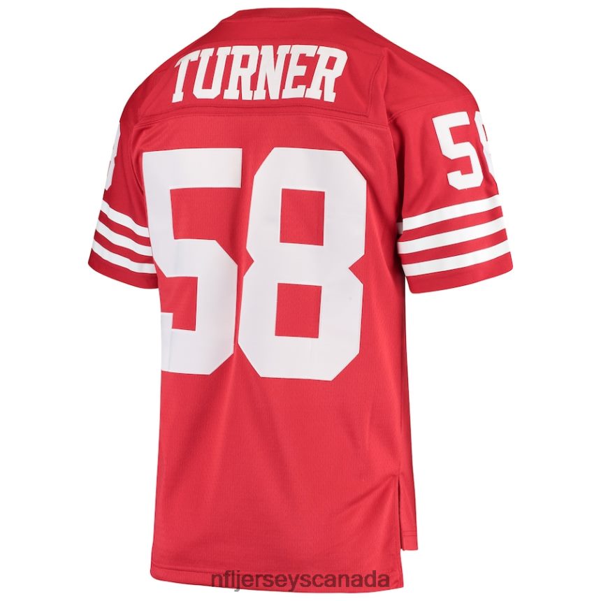 Men San Francisco 49ers Keena Turner Mitchell  Ness Scarlet 1982 Replica Legacy Throwback Player Jersey Clothing NFL TBXFR65495