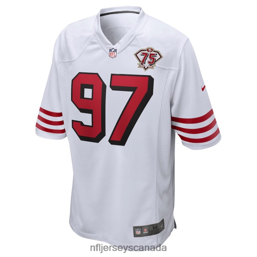 Men San Francisco 49ers Nick Bosa Nike White 75th Anniversary 2nd Alternate Game Jersey Clothing NFL TBXFR64602