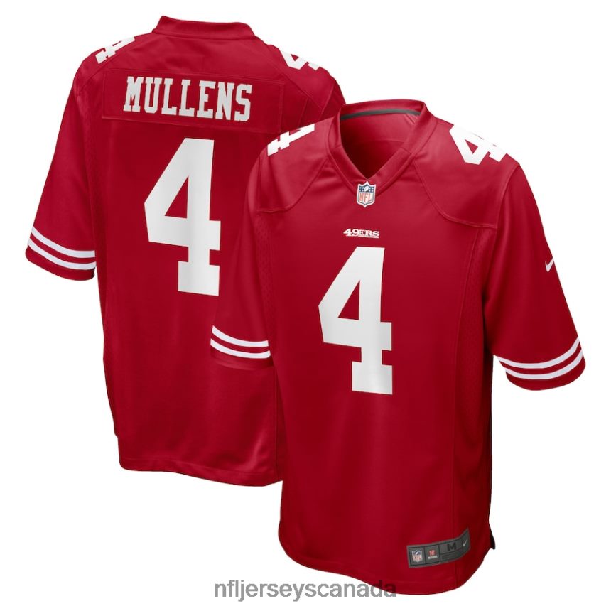 Men San Francisco 49ers Nick Mullens Nike Scarlet Game Player Jersey Clothing NFL TBXFR65538
