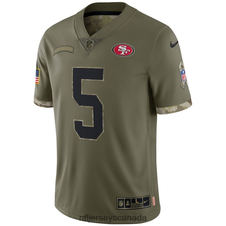 Men San Francisco 49ers Nike Olive 2022 Salute To Service Limited Jersey Clothing NFL TBXFR61776