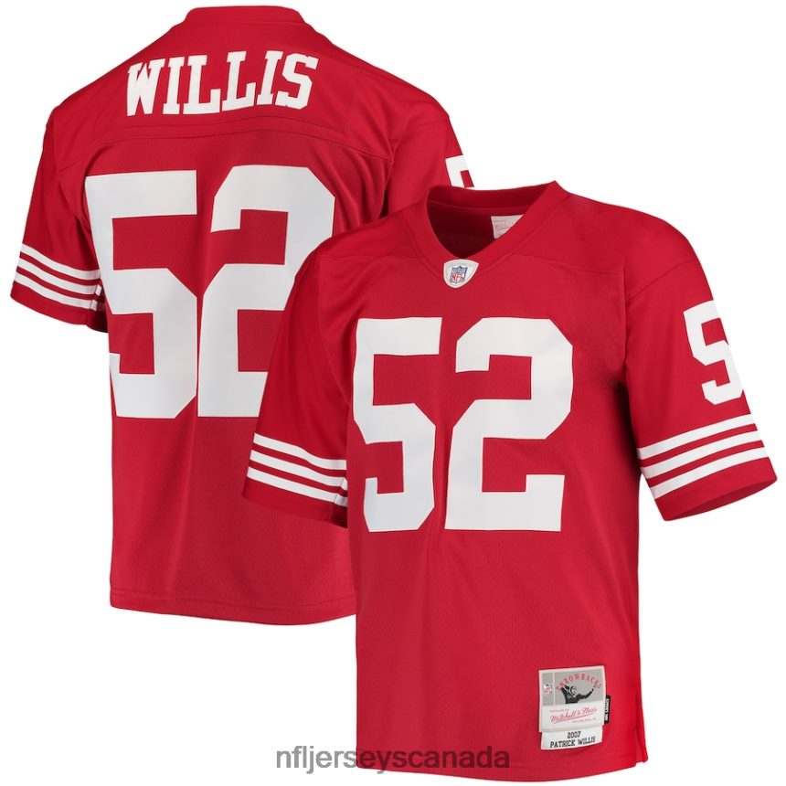 Men San Francisco 49ers Patrick Willis Mitchell  Ness Scarlet 2007 Legacy Replica Jersey Clothing NFL TBXFR62000