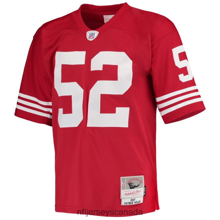 Men San Francisco 49ers Patrick Willis Mitchell  Ness Scarlet 2007 Legacy Replica Jersey Clothing NFL TBXFR62000