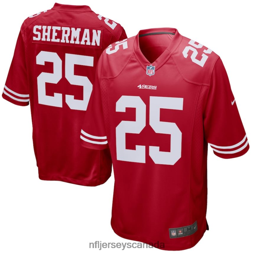 Men San Francisco 49ers Richard Sherman Nike Scarlet Game Player Jersey Clothing NFL TBXFR62611