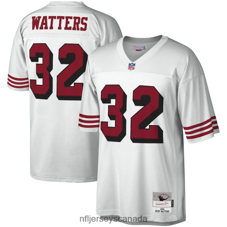 Men San Francisco 49ers Ricky Watters Mitchell  Ness White Legacy Replica Jersey Clothing NFL TBXFR62141