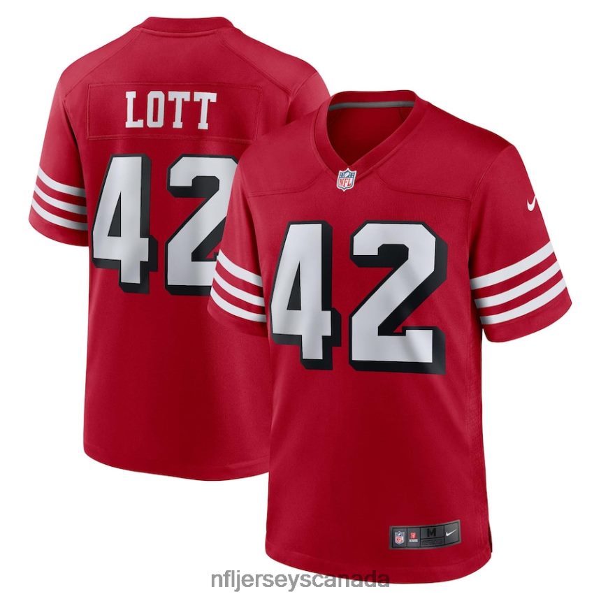 Men San Francisco 49ers Ronnie Lott Nike Scarlet Retired Alternate Game Jersey Clothing NFL TBXFR6422
