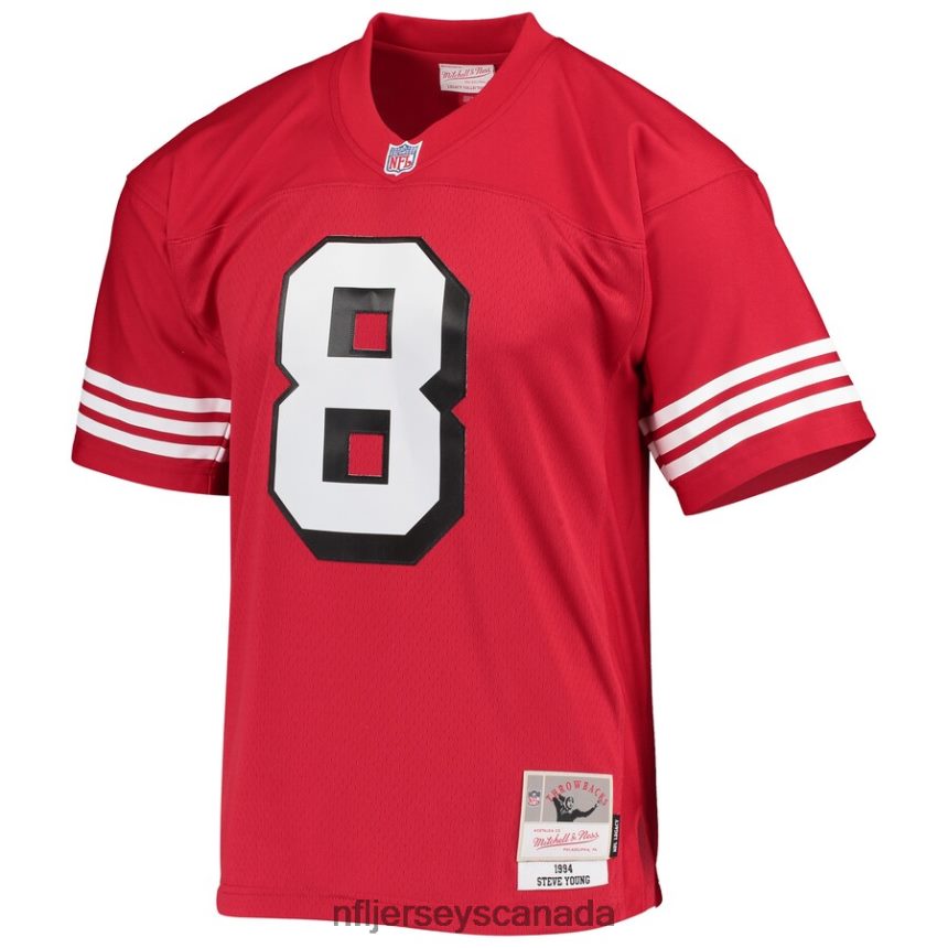 Men San Francisco 49ers Steve Young Mitchell  Ness Scarlet 1994 Legacy Replica Jersey Clothing NFL TBXFR61647