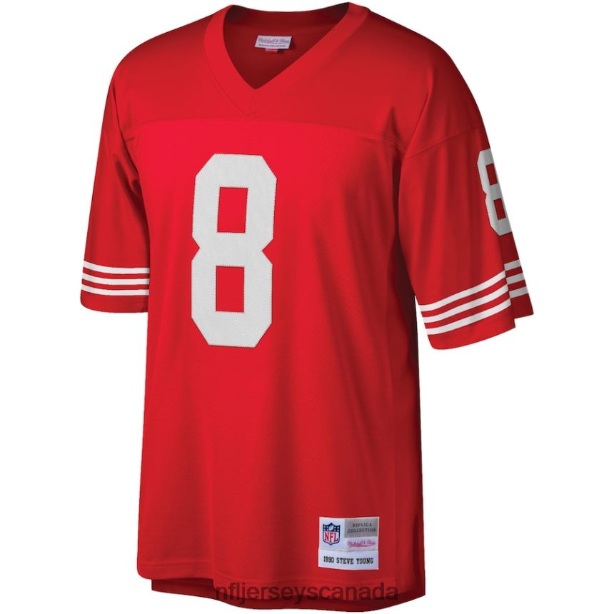Men San Francisco 49ers Steve Young Mitchell  Ness Scarlet Legacy Replica Jersey Clothing NFL TBXFR62234