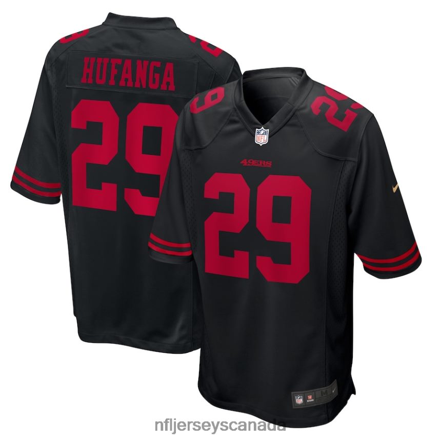 Men San Francisco 49ers Talanoa Hufanga Nike Black Fashion Game Jersey Clothing NFL TBXFR6339