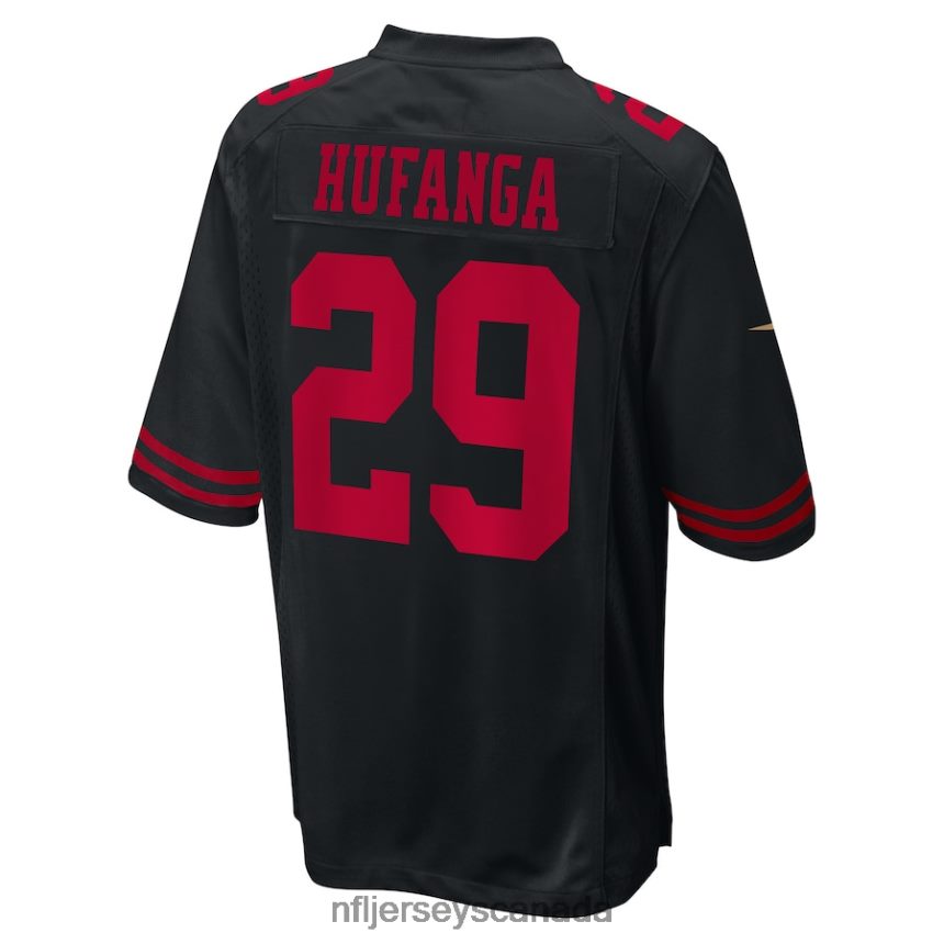 Men San Francisco 49ers Talanoa Hufanga Nike Black Fashion Game Jersey Clothing NFL TBXFR6339