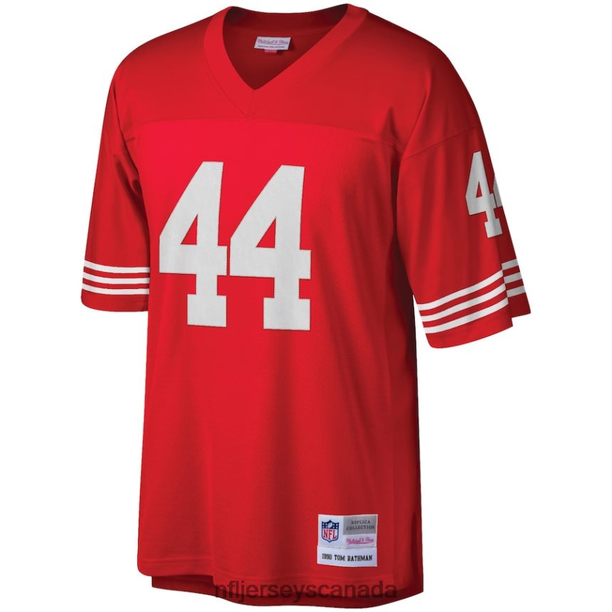 Men San Francisco 49ers Tom Rathman Mitchell  Ness Scarlet Retired Player Legacy Replica Jersey Clothing NFL TBXFR63794