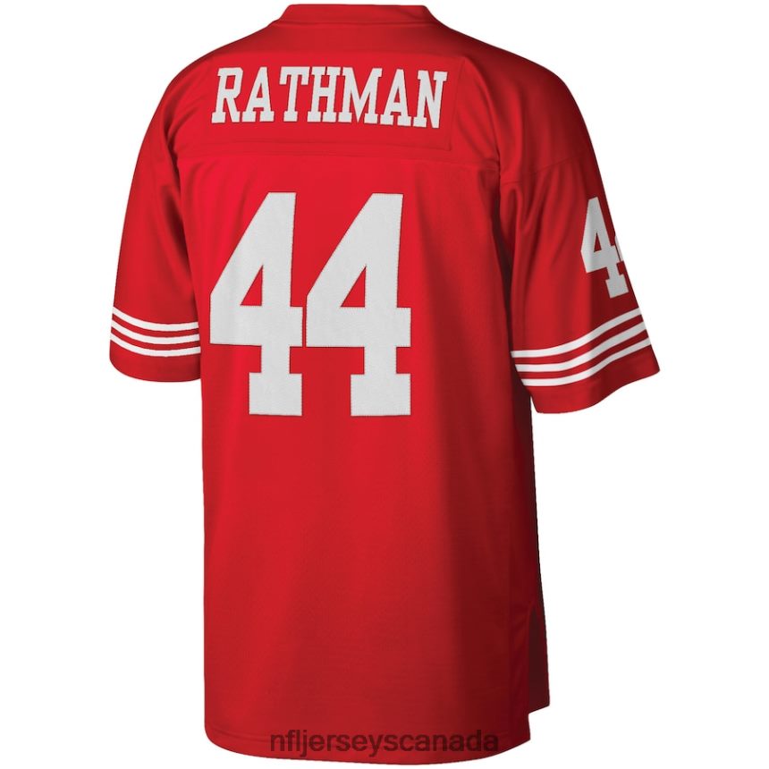 Men San Francisco 49ers Tom Rathman Mitchell  Ness Scarlet Retired Player Legacy Replica Jersey Clothing NFL TBXFR63794