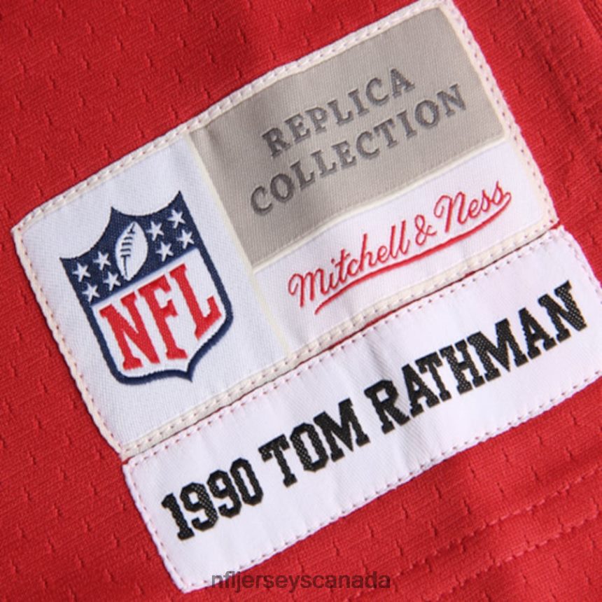 Men San Francisco 49ers Tom Rathman Mitchell  Ness Scarlet Retired Player Legacy Replica Jersey Clothing NFL TBXFR63794