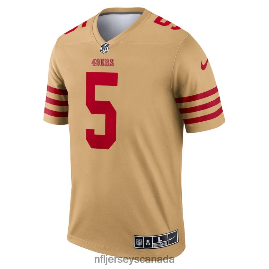 Men San Francisco 49ers Trey Lance Nike Gold Inverted Legend Jersey Clothing NFL TBXFR61612