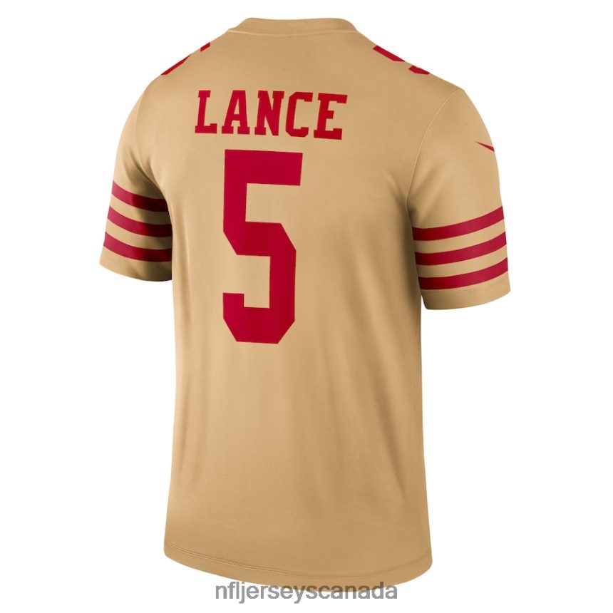 Men San Francisco 49ers Trey Lance Nike Gold Inverted Legend Jersey Clothing NFL TBXFR61612