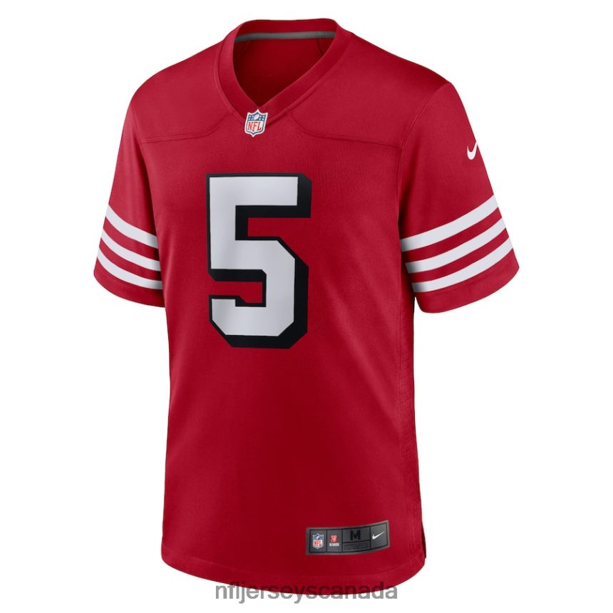 Men San Francisco 49ers Trey Lance Nike Scarlet Alternate Game Jersey Clothing NFL TBXFR62624