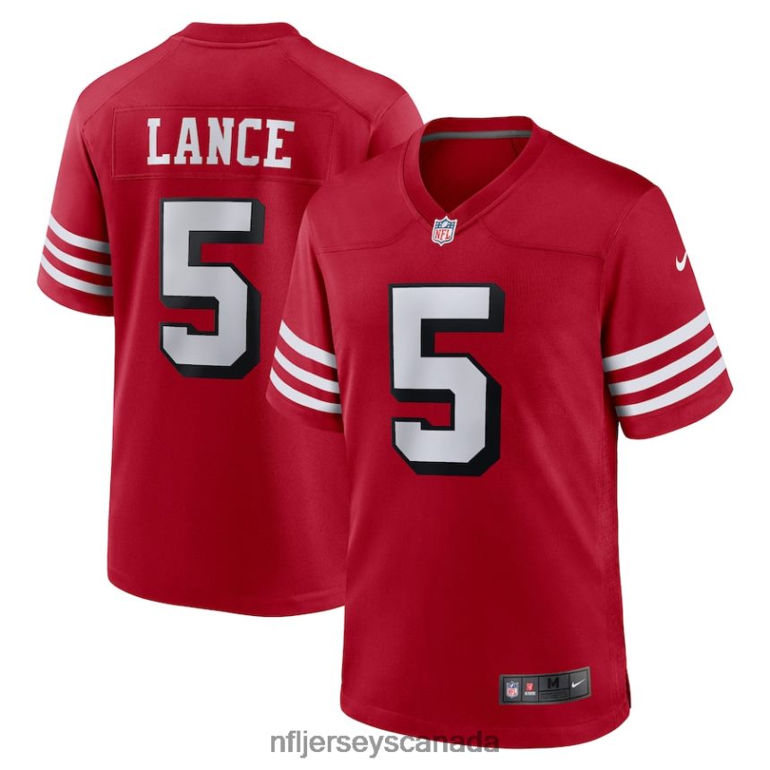 Men San Francisco 49ers Trey Lance Nike Scarlet Alternate Game Player Jersey Clothing NFL TBXFR64300