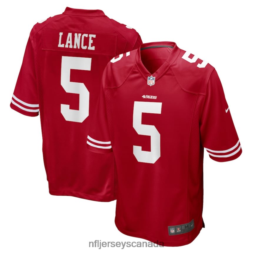 Men San Francisco 49ers Trey Lance Nike Scarlet Game Jersey Clothing NFL TBXFR61015