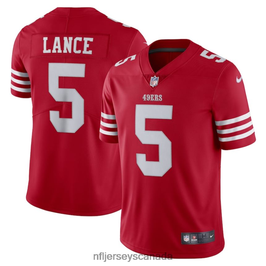 Men San Francisco 49ers Trey Lance Nike Scarlet Vapor Limited Jersey Clothing NFL TBXFR62333