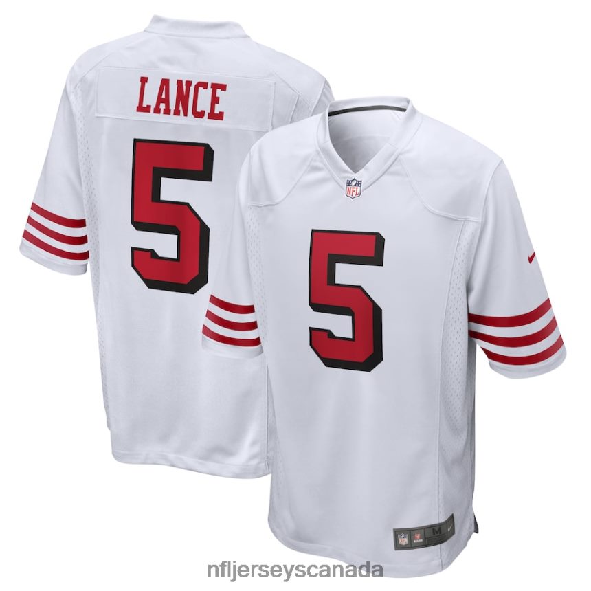 Men San Francisco 49ers Trey Lance Nike White Alternate Game Jersey Clothing NFL TBXFR62192